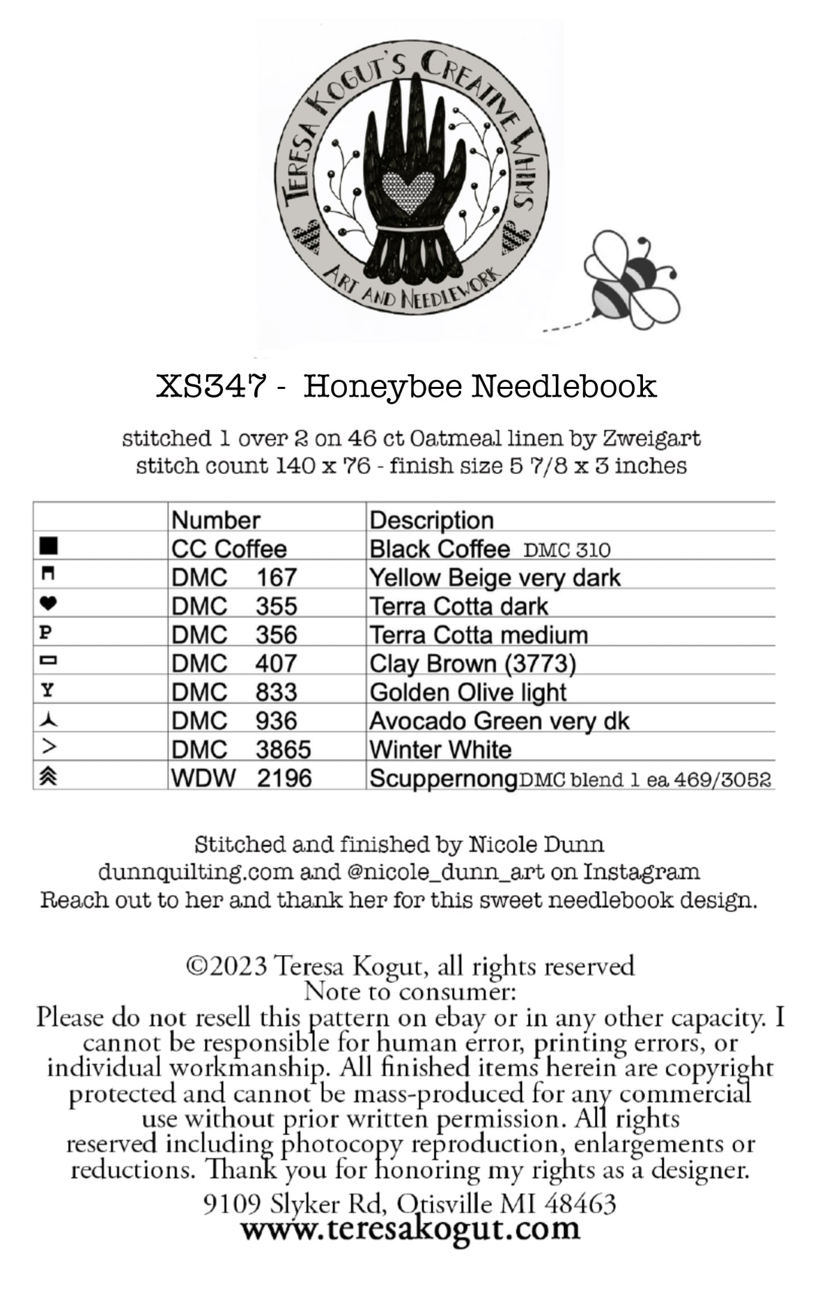 Teresa Kogut - Honeybee Needlebook