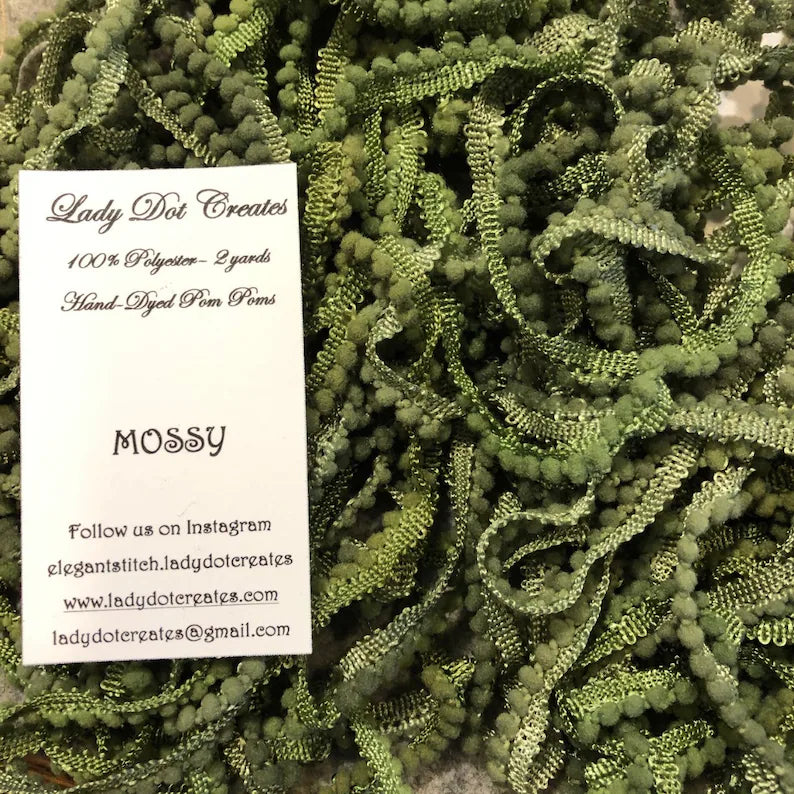 Lady Dot Creates - Mossy Mini Pom Poms Trim