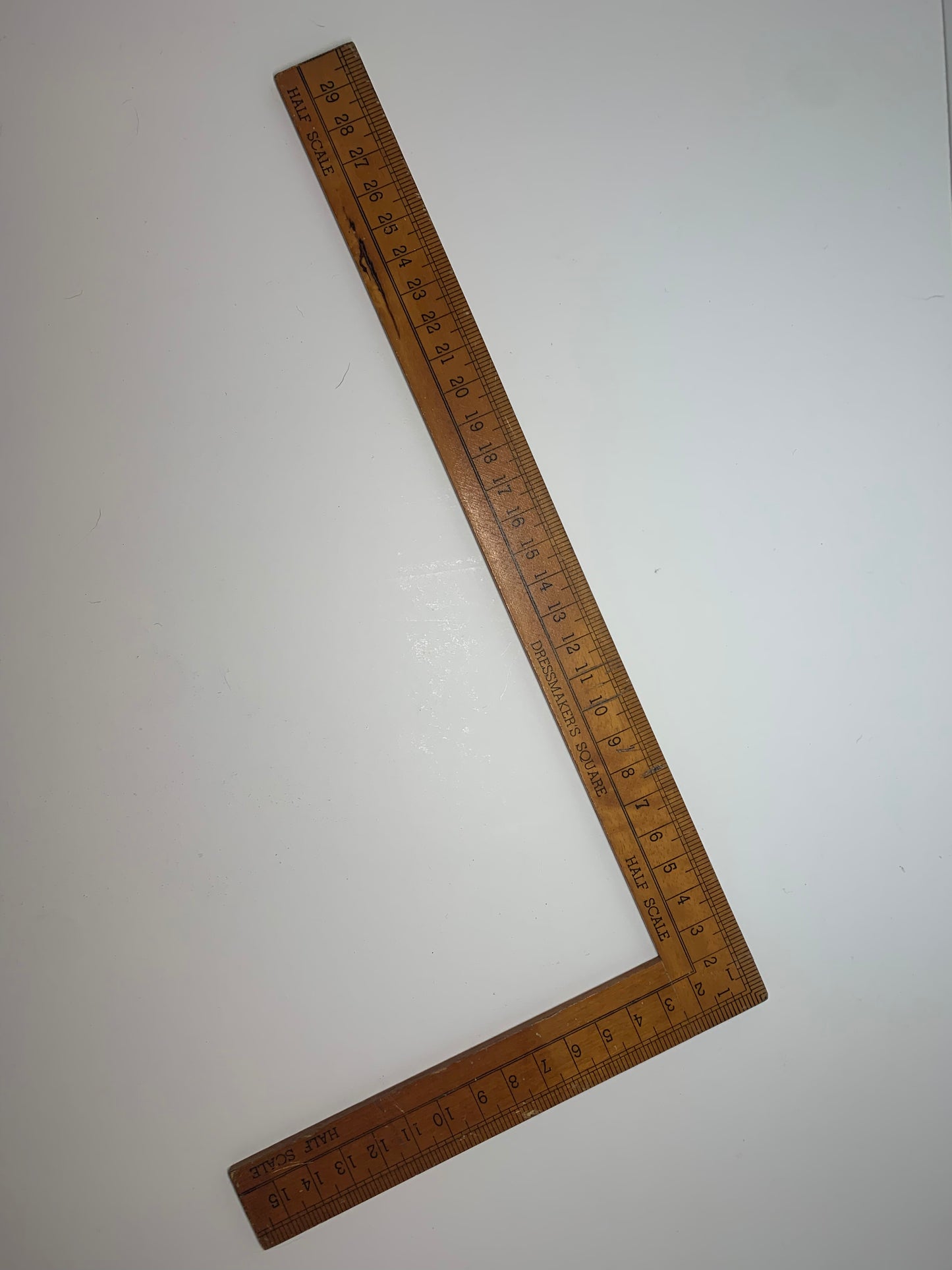 Vintage Timber Dressmakers Square Ruler