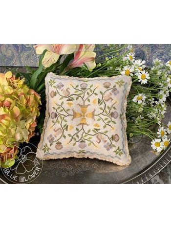 Blue Flower Stitching - Summer Acorns