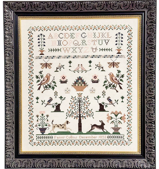 Fox and Rabbit - Fanny Collins 1853 Sampler and Pinwheel