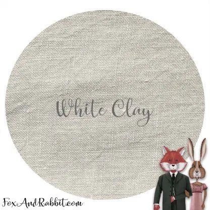 36 Count White Clay Fox and Rabbit