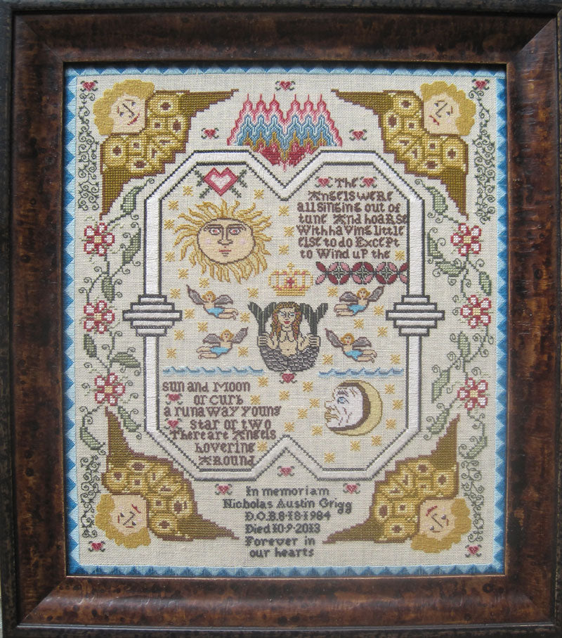 HDF Vikki Clayton-Dyer Silk - The Scarlet Letter Four Angels Mourning Sampler