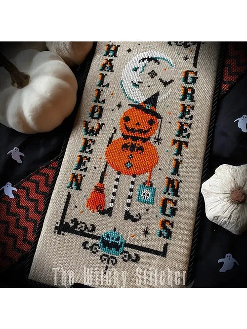 The Witchy Stitcher - Pumpkin Witch Halloween Greetings