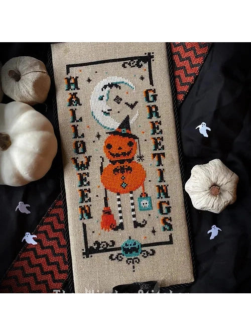 The Witchy Stitcher - Pumpkin Witch Halloween Greetings