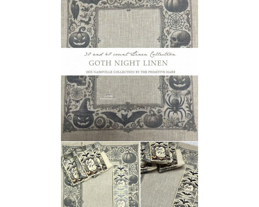 40 Count Goth Night Printed linen by The Primitive Hare