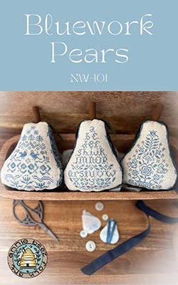 Annie Beez Folk Art - Bluework Pears