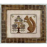 Blue Flower Stitching - Autumn Squirrel